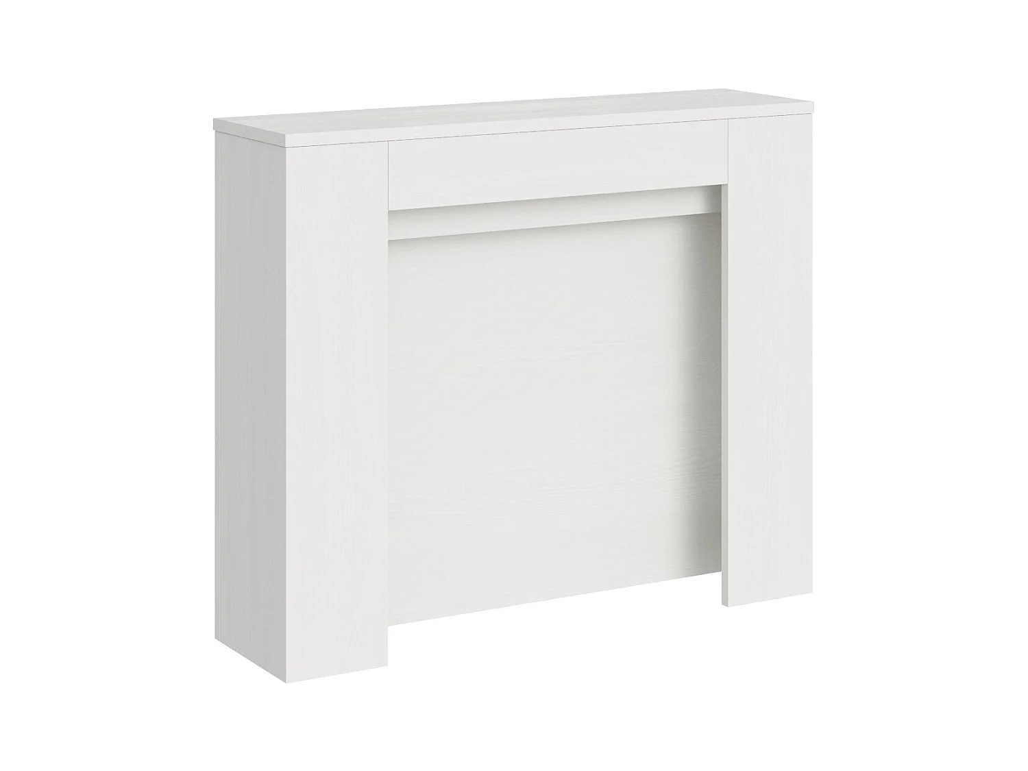 Consola pequeña Kuba extensible de madera 90x25/211 cm-Color Blanco