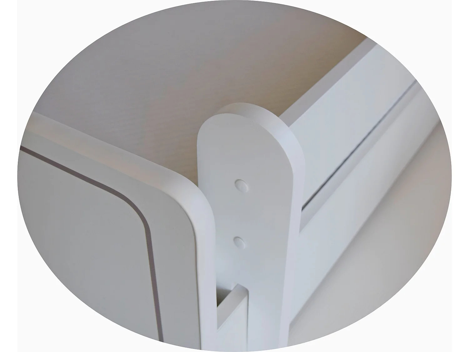 Lit gigogne enfant bois blanc 80x160 petit coeur rose Baky