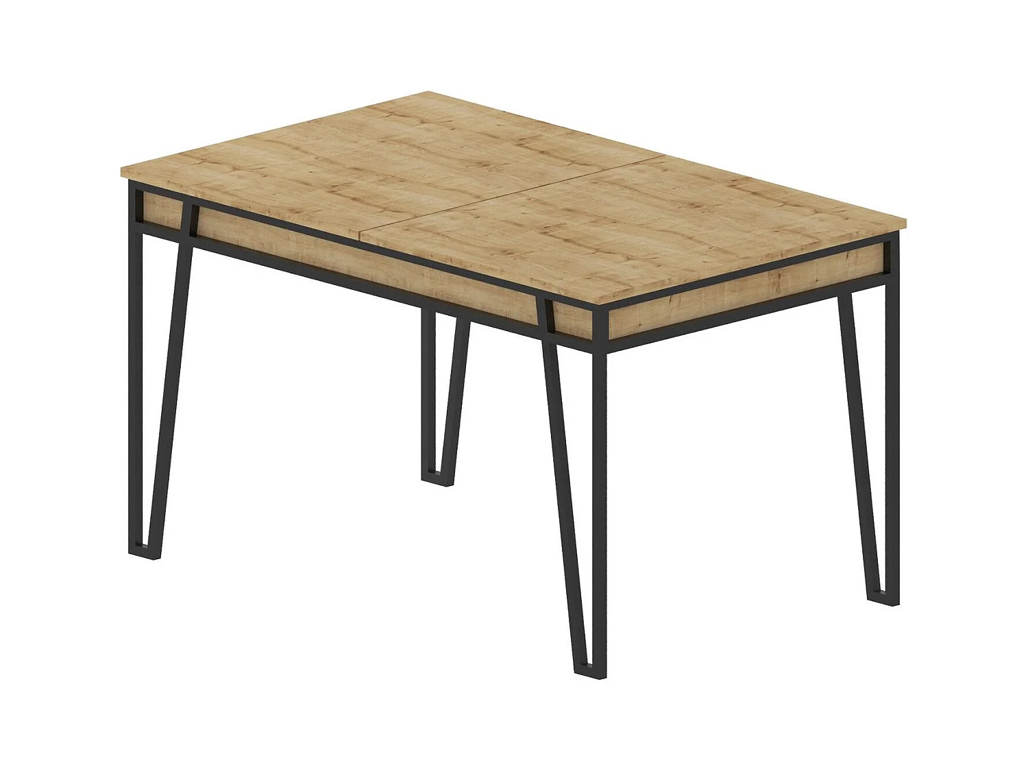 Table à manger extensible Atyps Bois Chêne clair et Métal Noir
