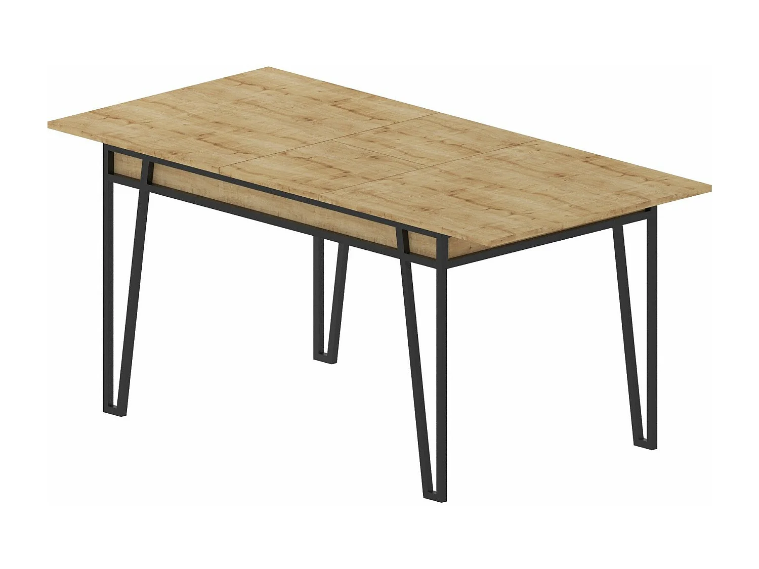Table à manger extensible Atyps Bois Chêne clair et Métal Noir