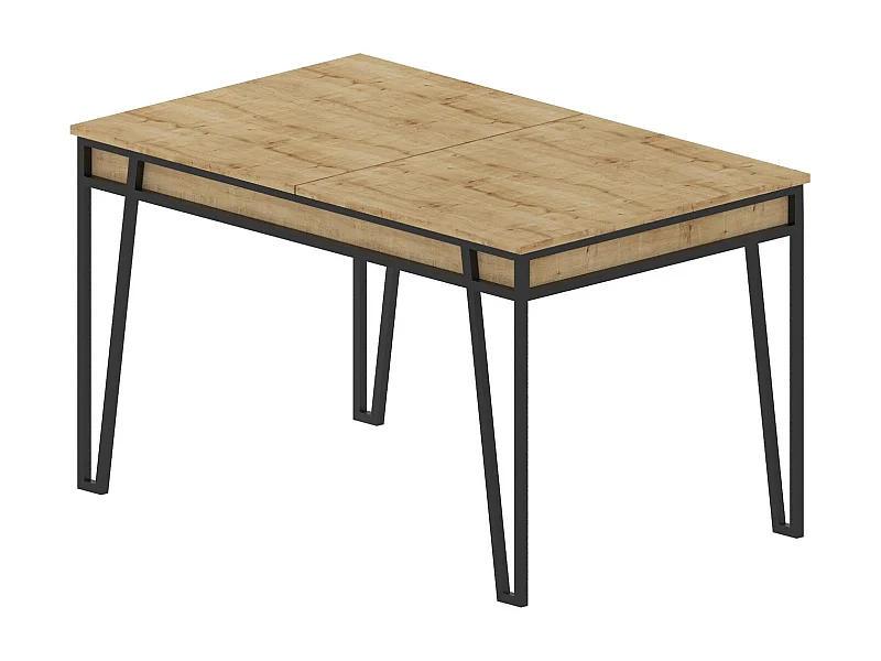 Table à manger extensible Atyps Bois Chêne clair et Métal Noir