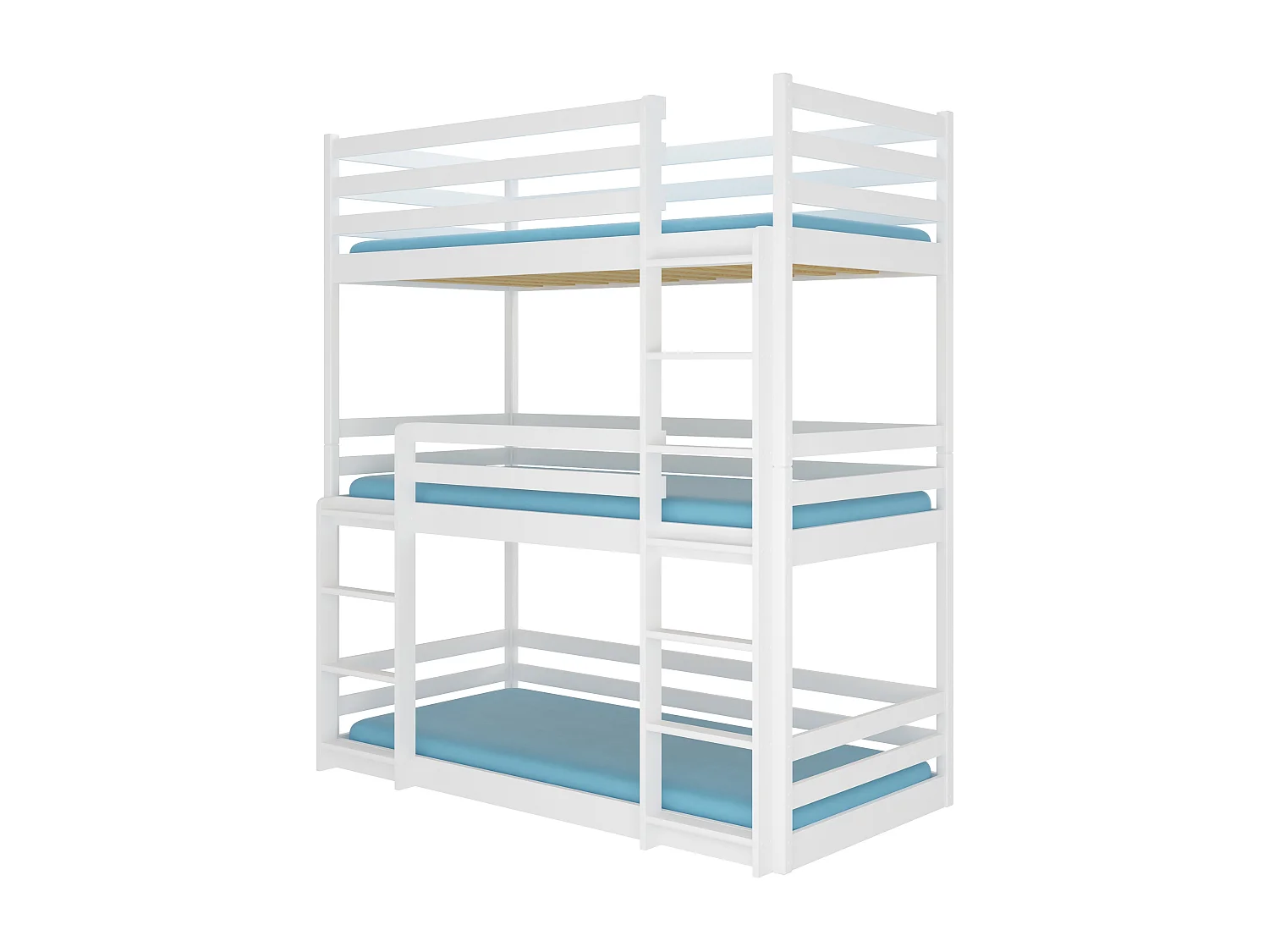 Lit superposé 3 niveaux blanc 90x200 Barcelona