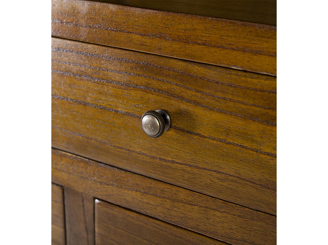 Mueble almacenaje Mindy madera maciza 2 puertas 7 cajones interiores Orka 120 cm