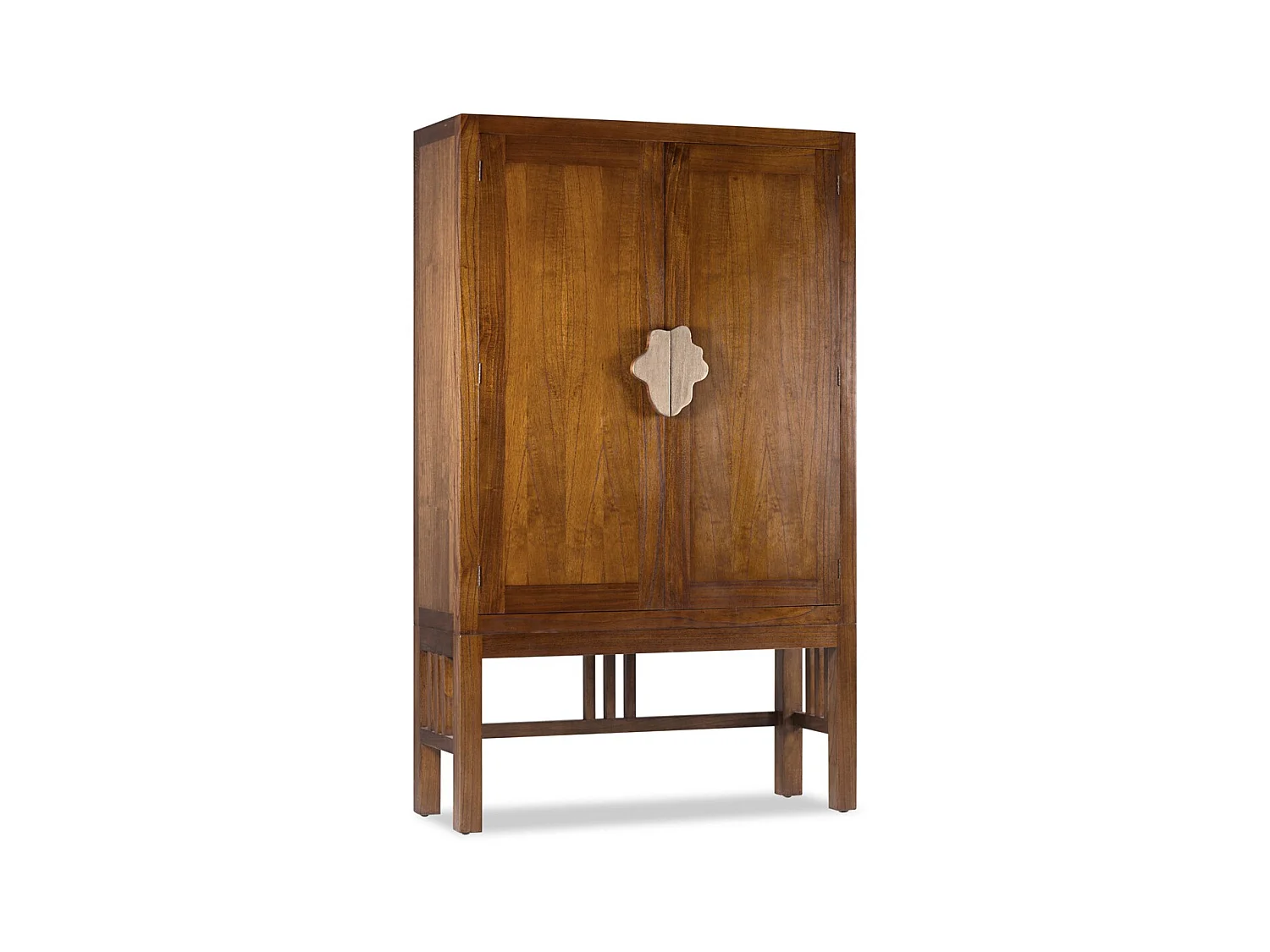 Armoire de rangement en bois massif de Mindy 2 portes 7 tiroirs interieurs Orka 120cm