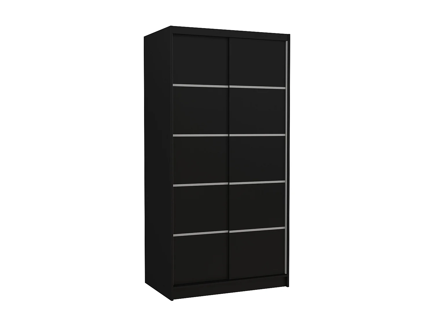 Petite armoire de chambre noir 2 portes coulissantes Rika 100cm