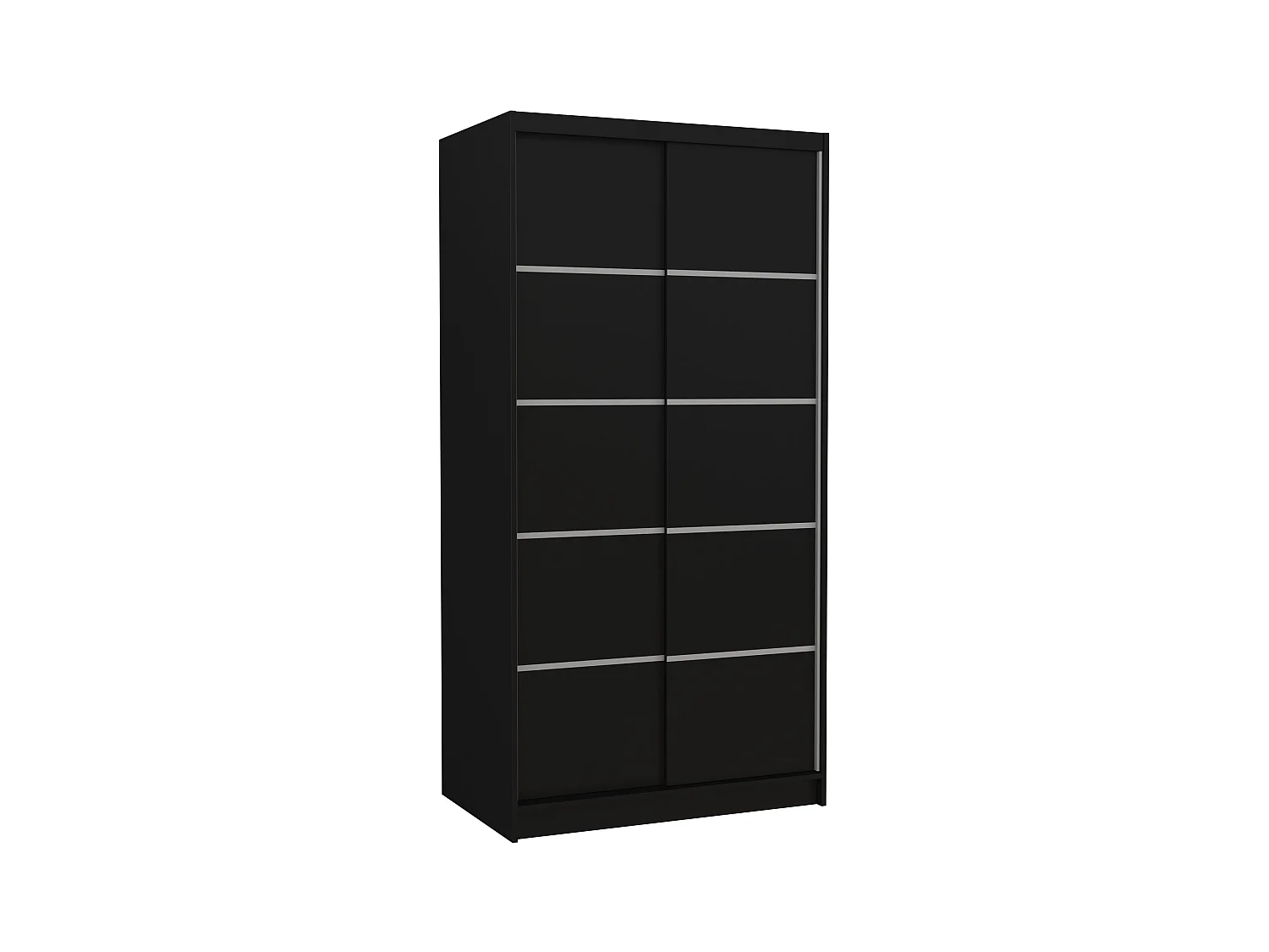 Petite armoire de chambre noir 2 portes coulissantes Rika 100cm