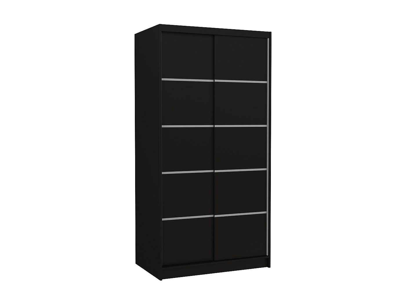 Petite armoire de chambre noir 2 portes coulissantes Rika 100cm