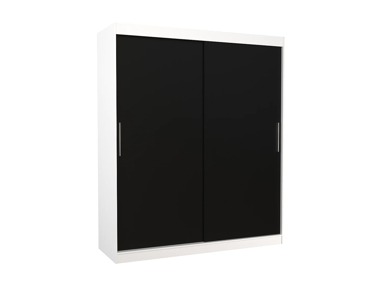 Armoire de chambre à coucher blanche 2 portes coulissantes noir Kelly 180cm