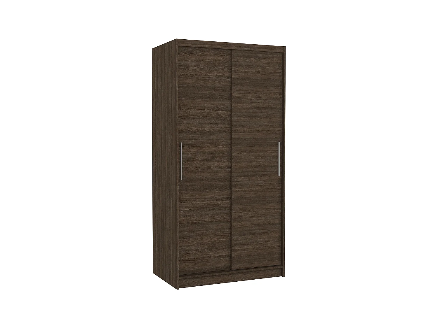 Petite armoire de chambre à coucher marron 2 portes coulissantes Kilane 100cm
