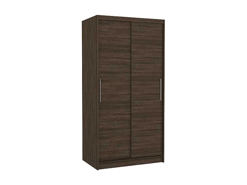 Petite armoire de chambre à coucher marron 2 portes coulissantes Kilane 100cm