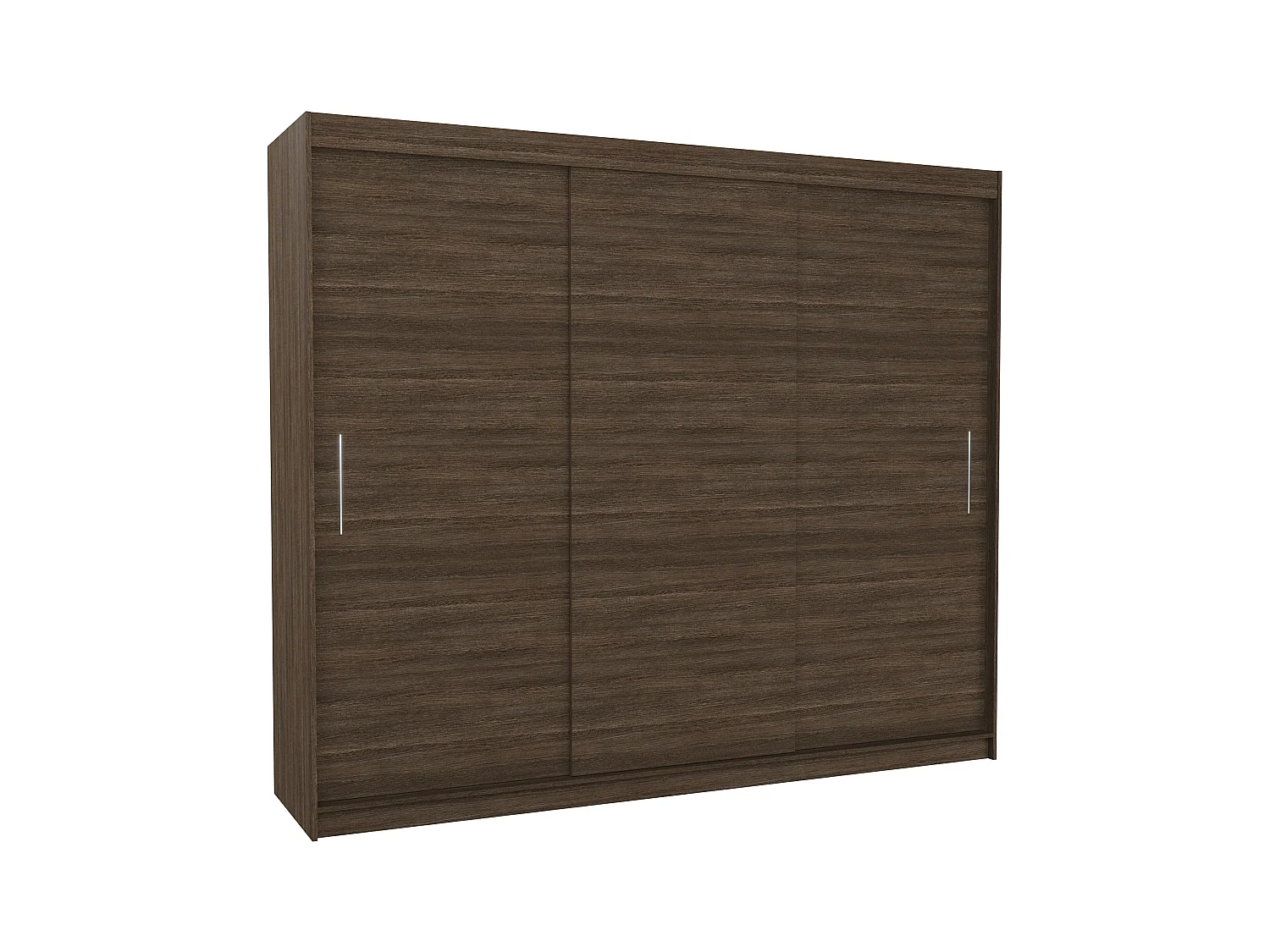 Grande armoire de chambre 3 portes coulissantes marron Badoz 250cm