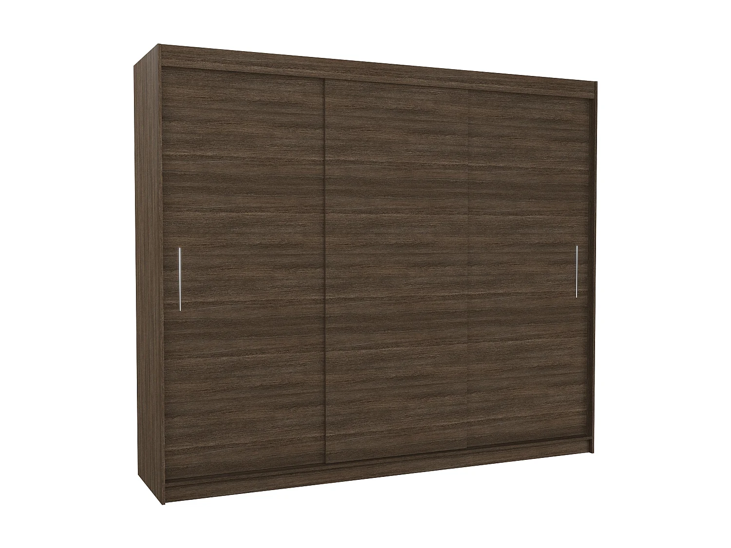 Grande armoire de chambre 3 portes coulissantes marron Badoz 250cm