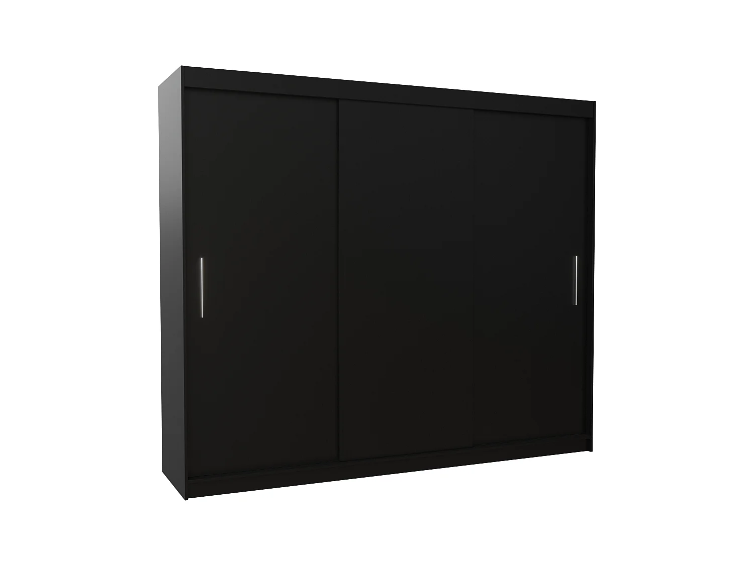 Grande armoire de chambre 3 portes coulissantes noir Badoz 250cm