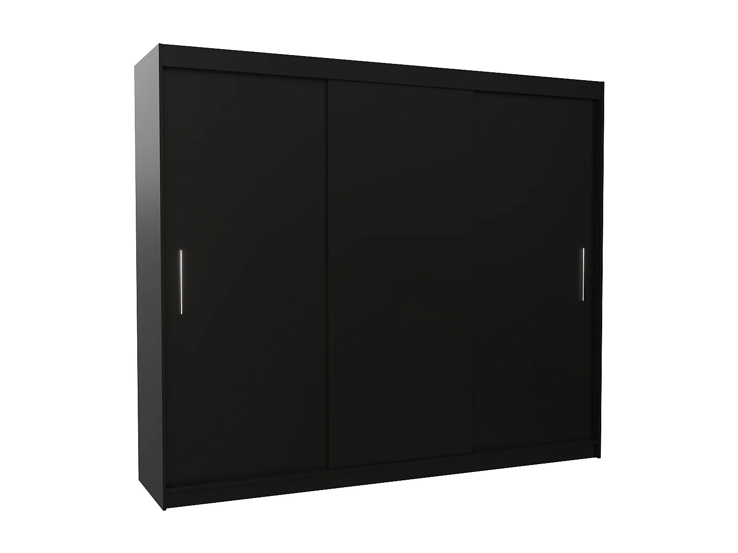 Grande armoire de chambre 3 portes coulissantes noir Badoz 250cm