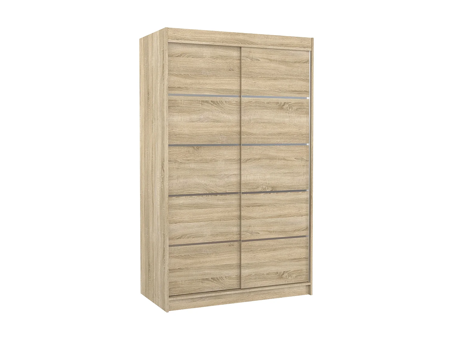 Petite armoire de chambre bois clair avec 2 portes coulissantes Benko 120cm