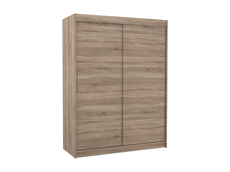 Armoire de chambre à coucher bois truffe 2 portes coulissantes Douva 150cm