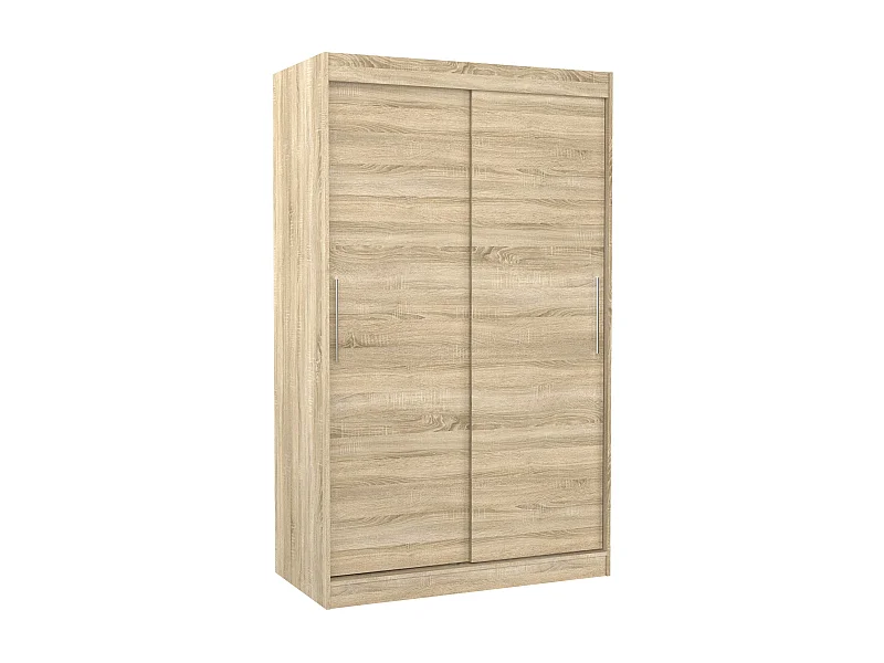 Petite armoire de chambre bois clair Sonoma avec 2 portes coulissantes Keria 120cm