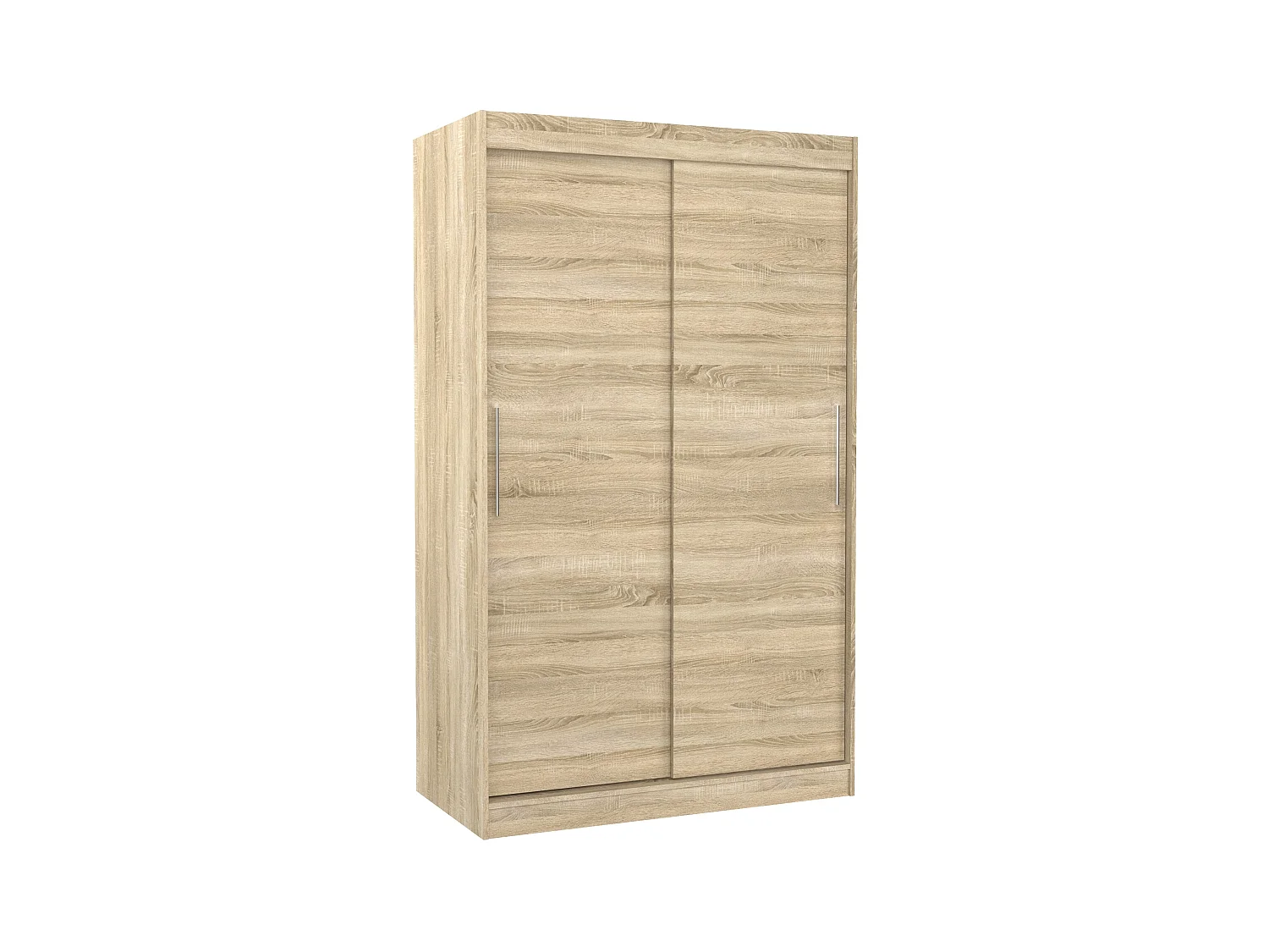 Petite armoire de chambre bois clair Sonoma avec 2 portes coulissantes Keria 120cm