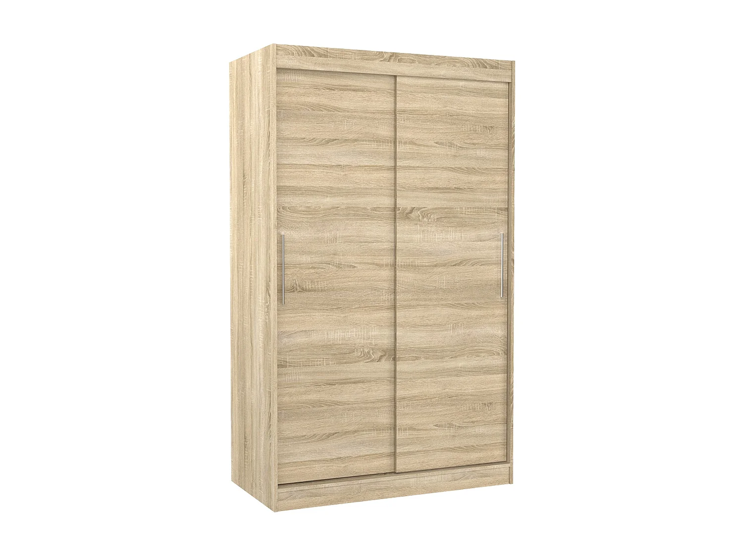 Petite armoire de chambre bois clair Sonoma avec 2 portes coulissantes Keria 120cm