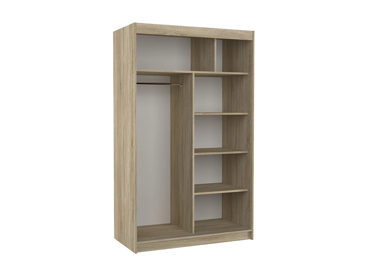 Petite armoire de chambre bois clair Sonoma avec 2 portes coulissantes Keria 120cm