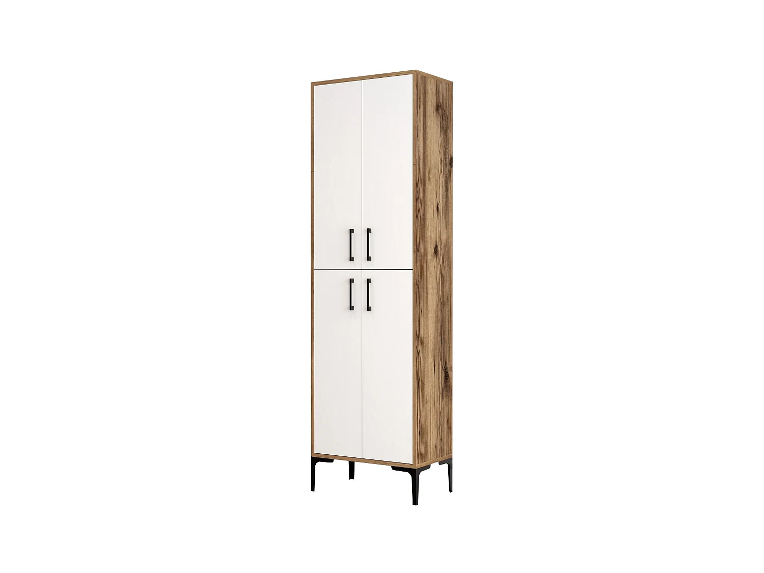 Kliko 60 cm multifunctionele kast van walnoot en wit hout