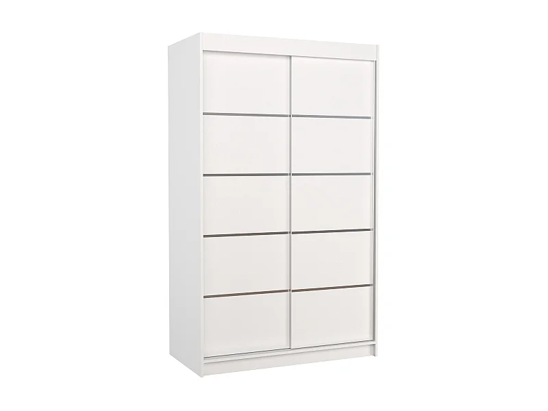 Petite armoire de chambre blanche avec 2 portes coulissantes Benko 120cm