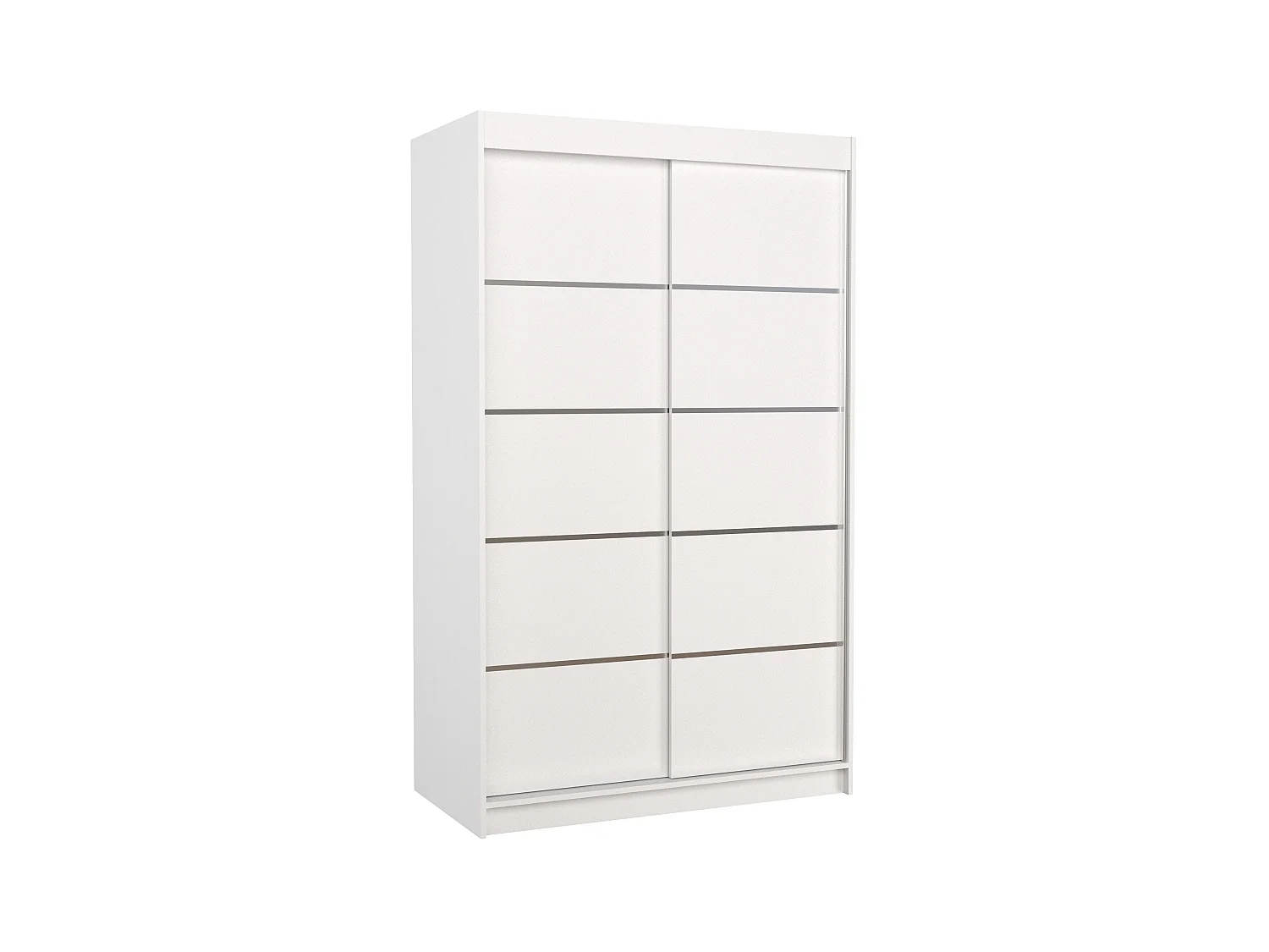 Kleine witte slaapkamerkast met 2 schuifdeuren Benko 120 cm