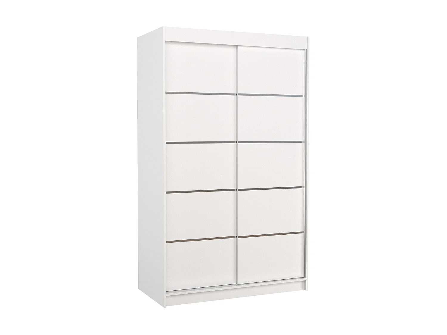 Petite armoire de chambre blanche avec 2 portes coulissantes Benko 120cm