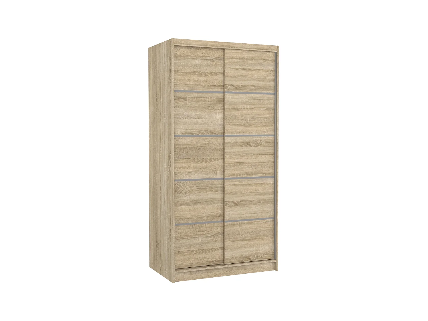 Petite armoire de chambre naturel 2 portes coulissantes Rika 100cm