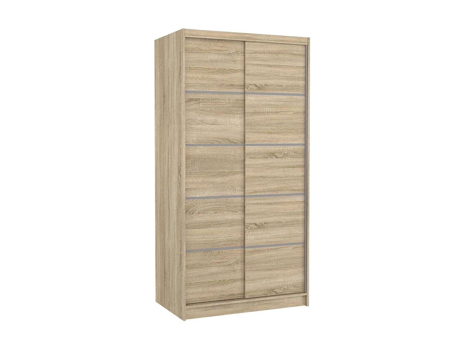 Petite armoire de chambre naturel 2 portes coulissantes Rika 100cm