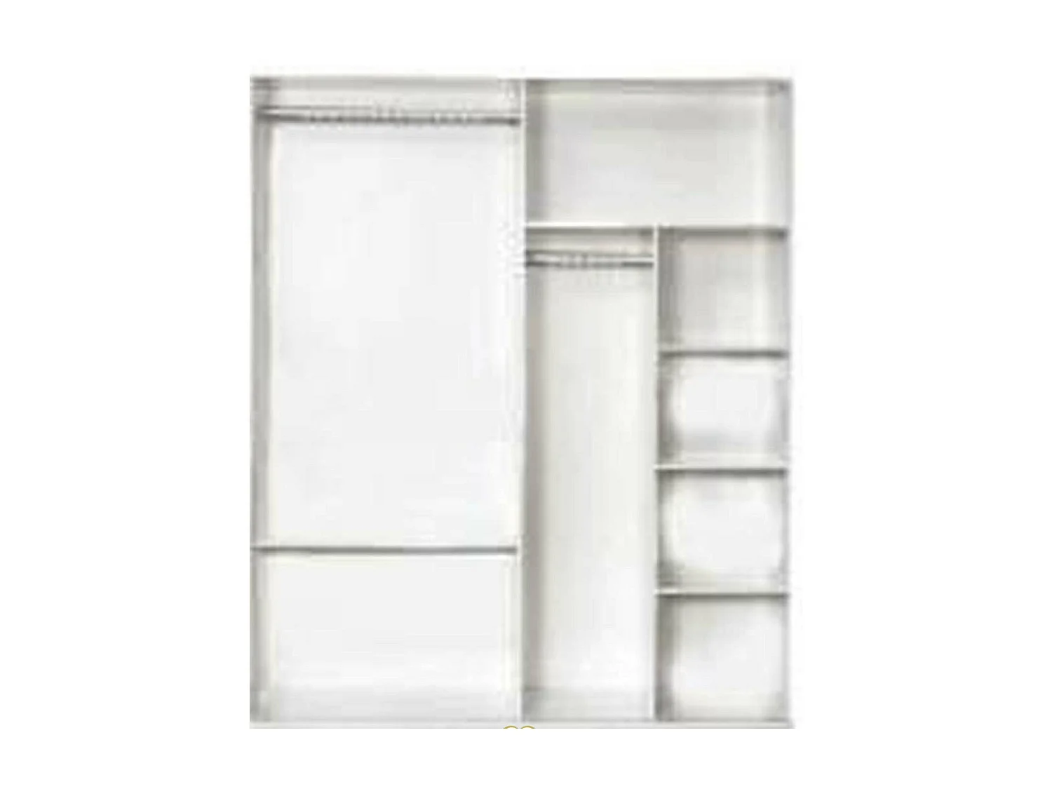 Armoire de chambre moderne 4 portes battantes bois blanc laqué et miroir Mona 181cm
