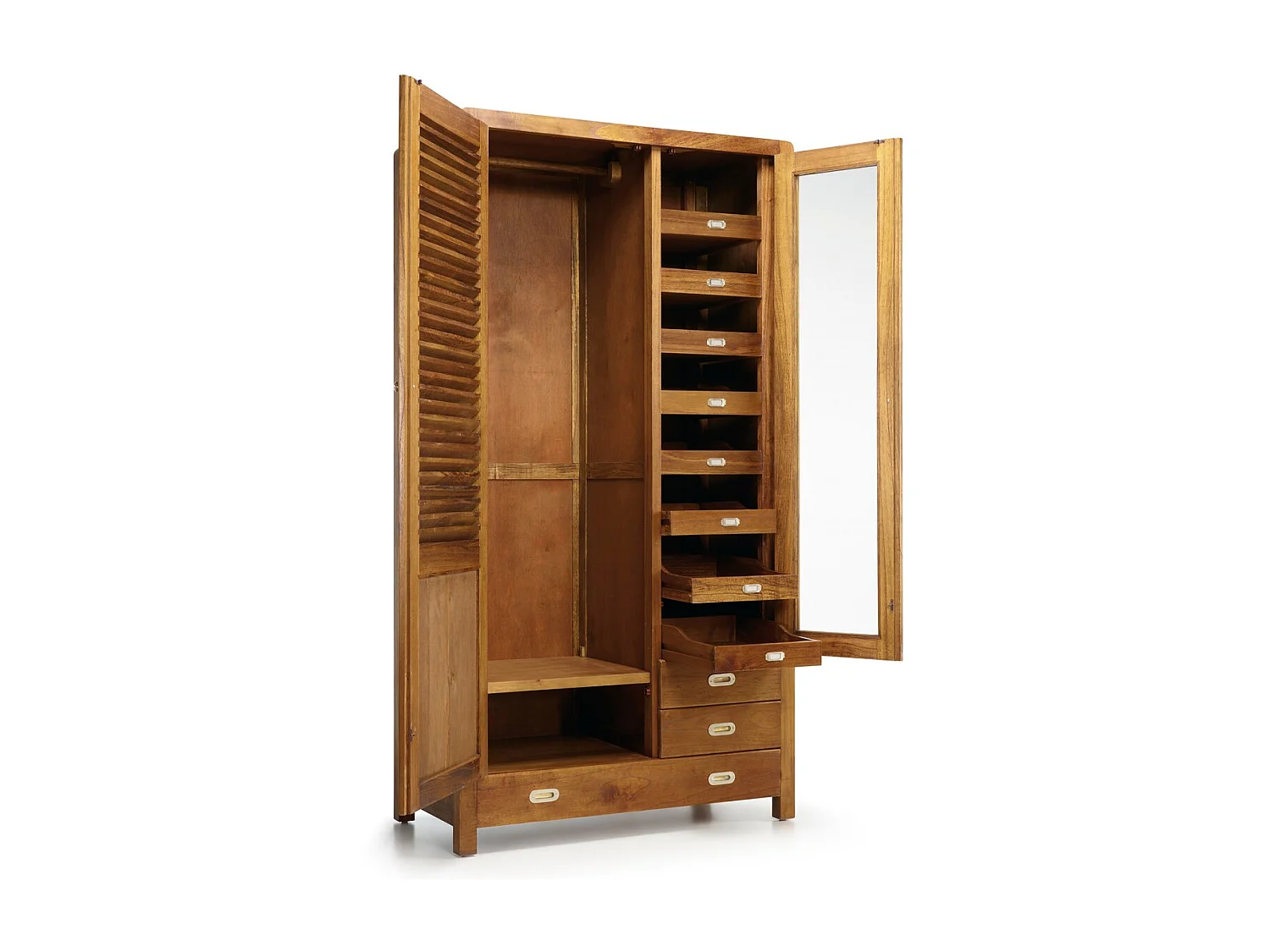 Armoire en bois massif de Mindy 2 portes 3 tiroirs Sotchy 105cm