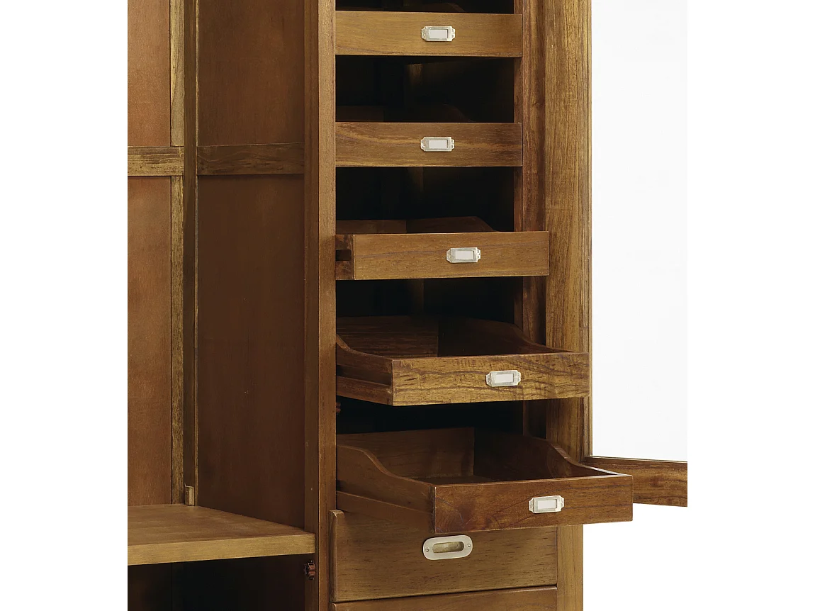 Armoire en bois massif de Mindy 2 portes 3 tiroirs Sotchy 105cm