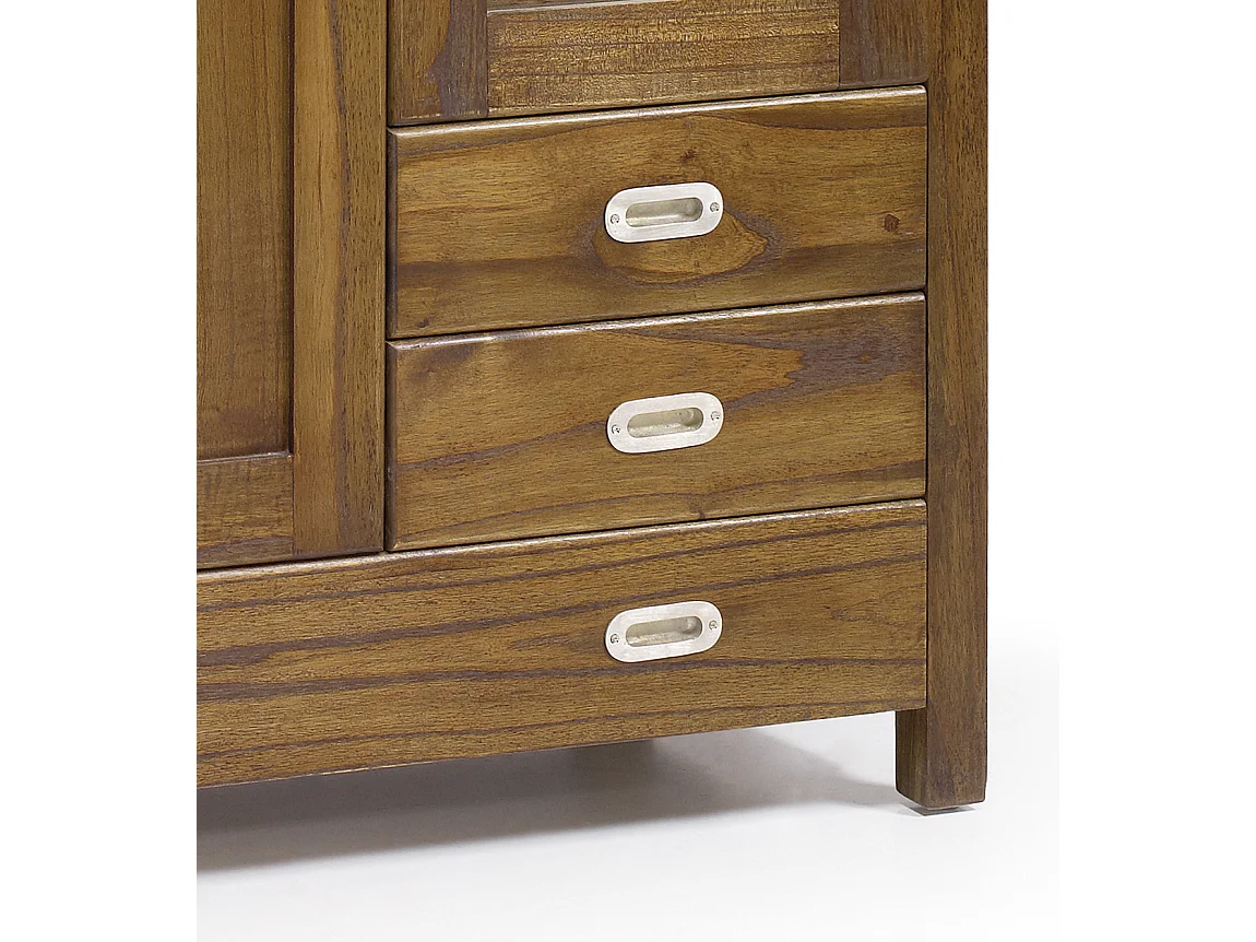 Armoire en bois massif de Mindy 2 portes 3 tiroirs Sotchy 105cm