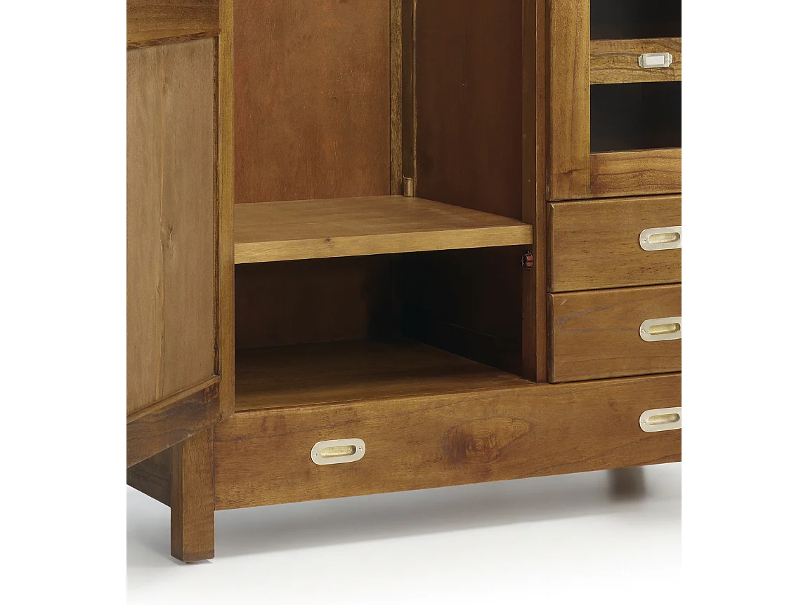 Armoire en bois massif de Mindy 2 portes 3 tiroirs Sotchy 105cm