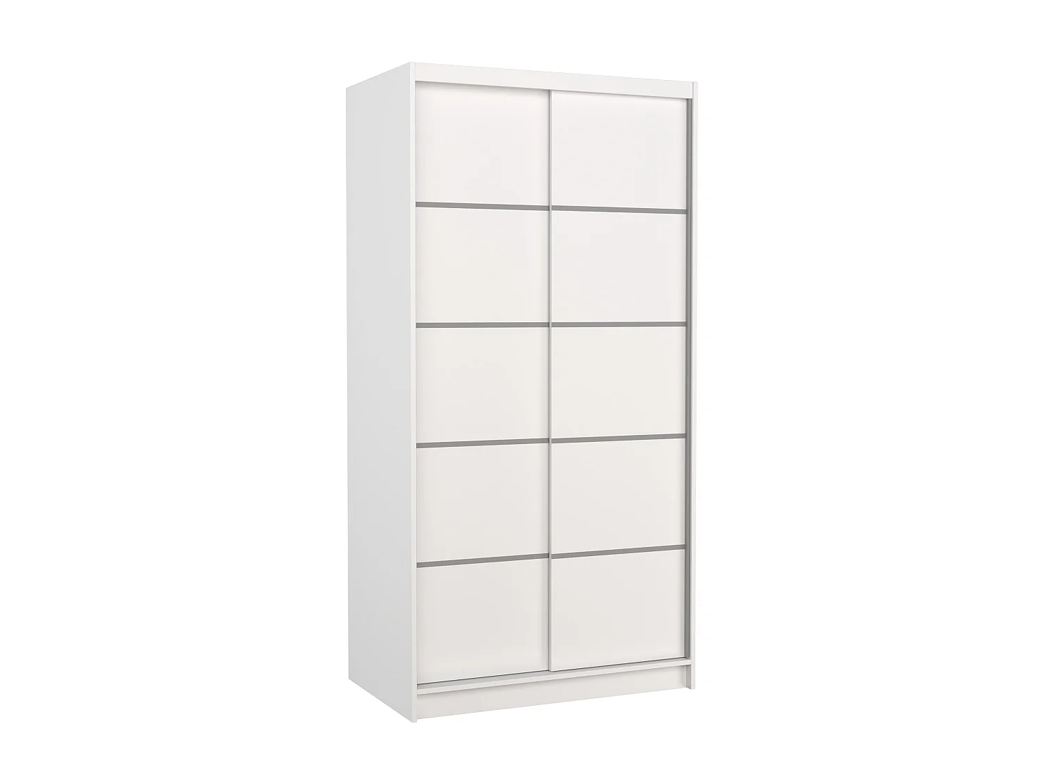 Petite armoire de chambre blanche 2 portes coulissantes Rika 100cm