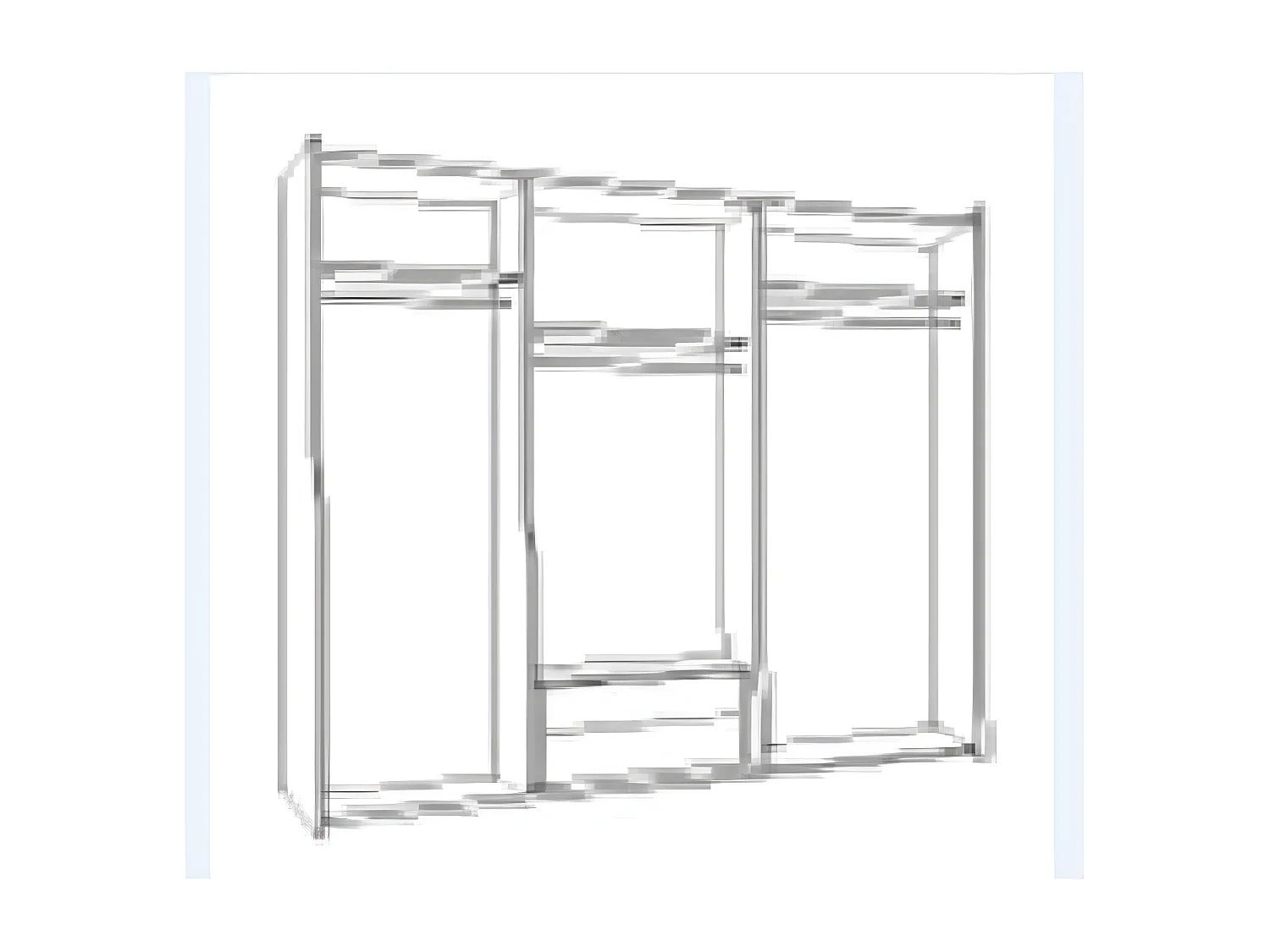 Armoire adulte 4 portes laqué acajou Soraya 193cm