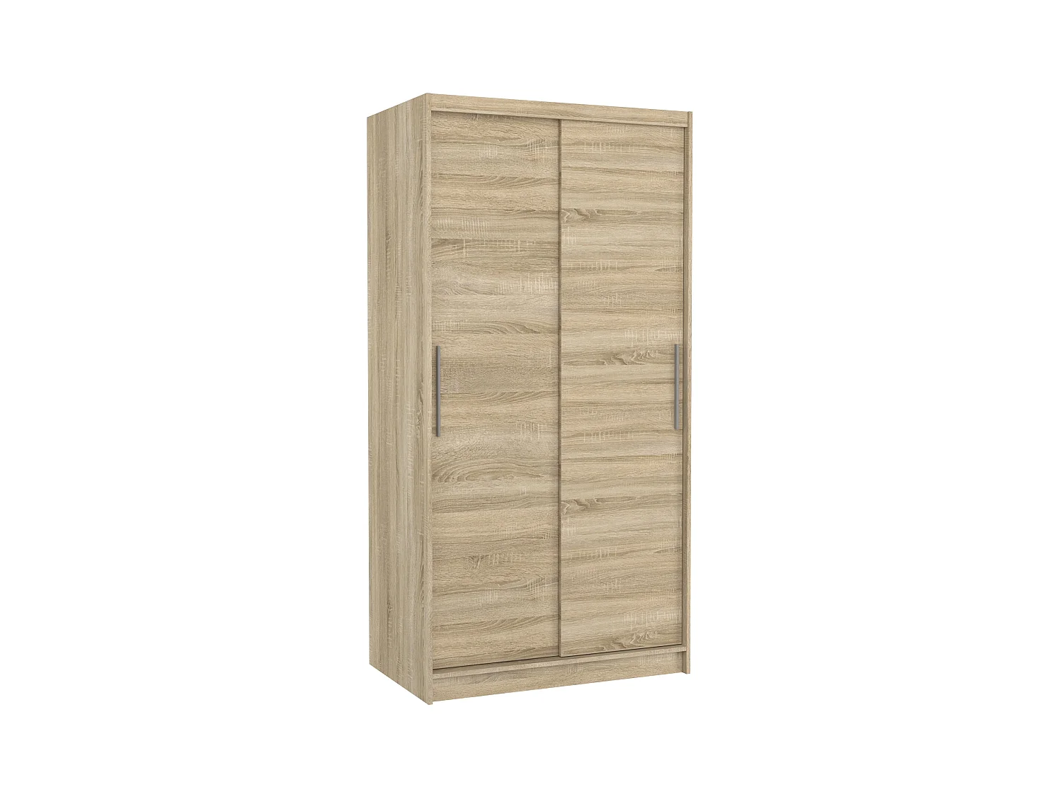 Petite armoire de chambre à coucher bois clair 2 portes coulissantes Kilane 100cm