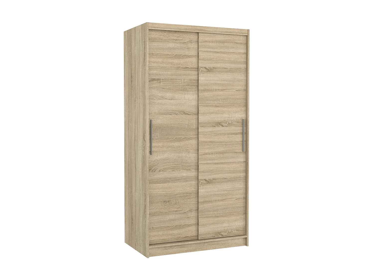 Petite armoire de chambre à coucher bois clair 2 portes coulissantes Kilane 100cm