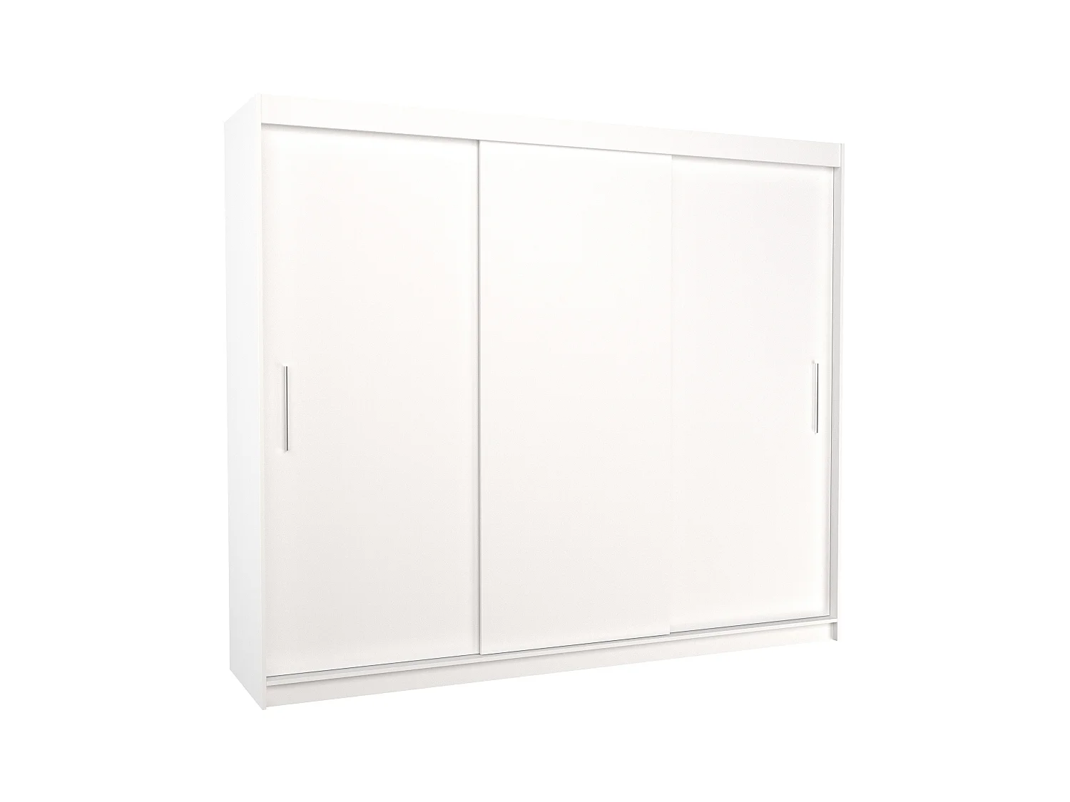 Grande armoire de chambre 3 portes coulissantes blanches Badoz 250cm