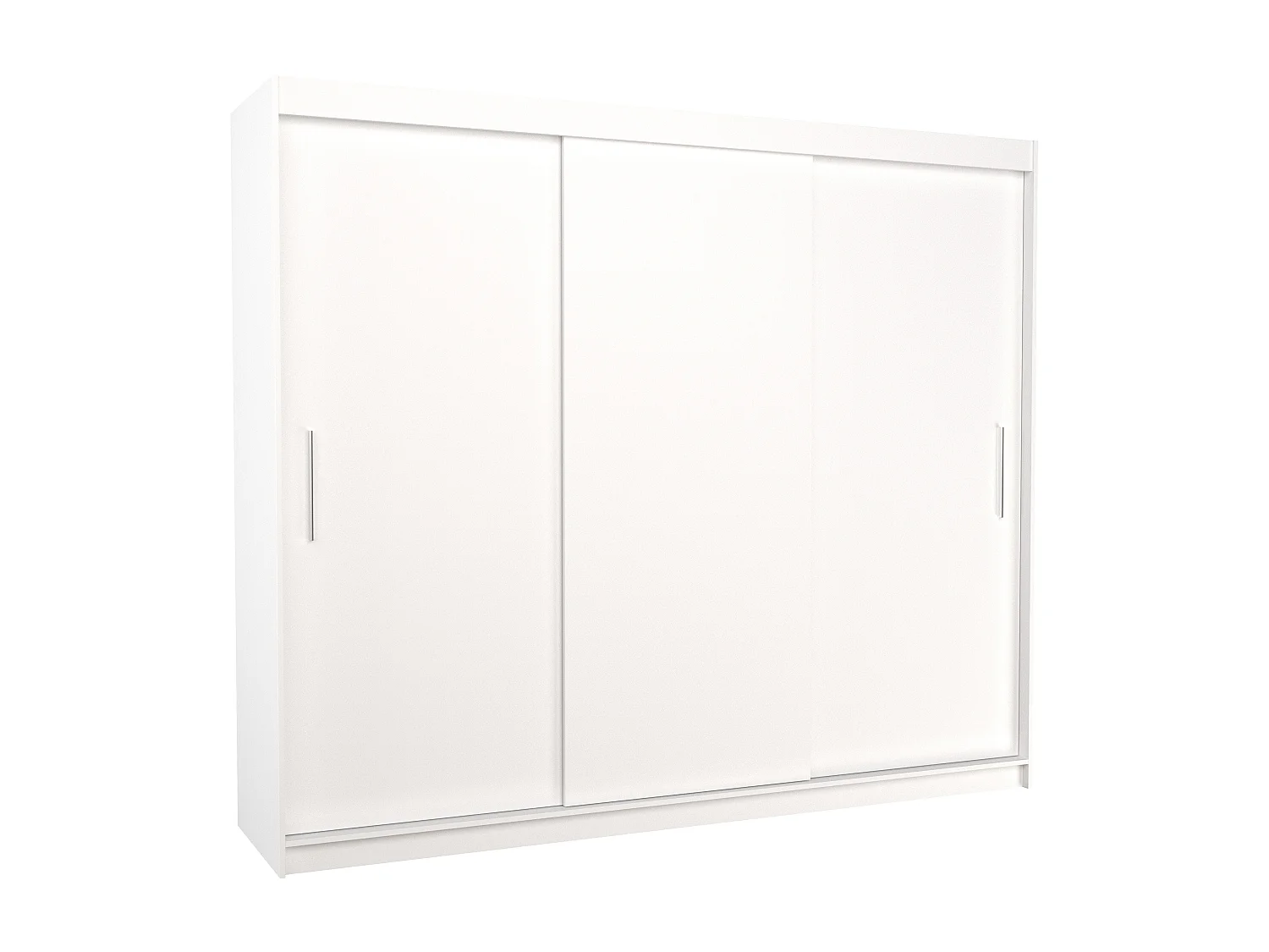 Grande armoire de chambre 3 portes coulissantes blanches Badoz 250cm