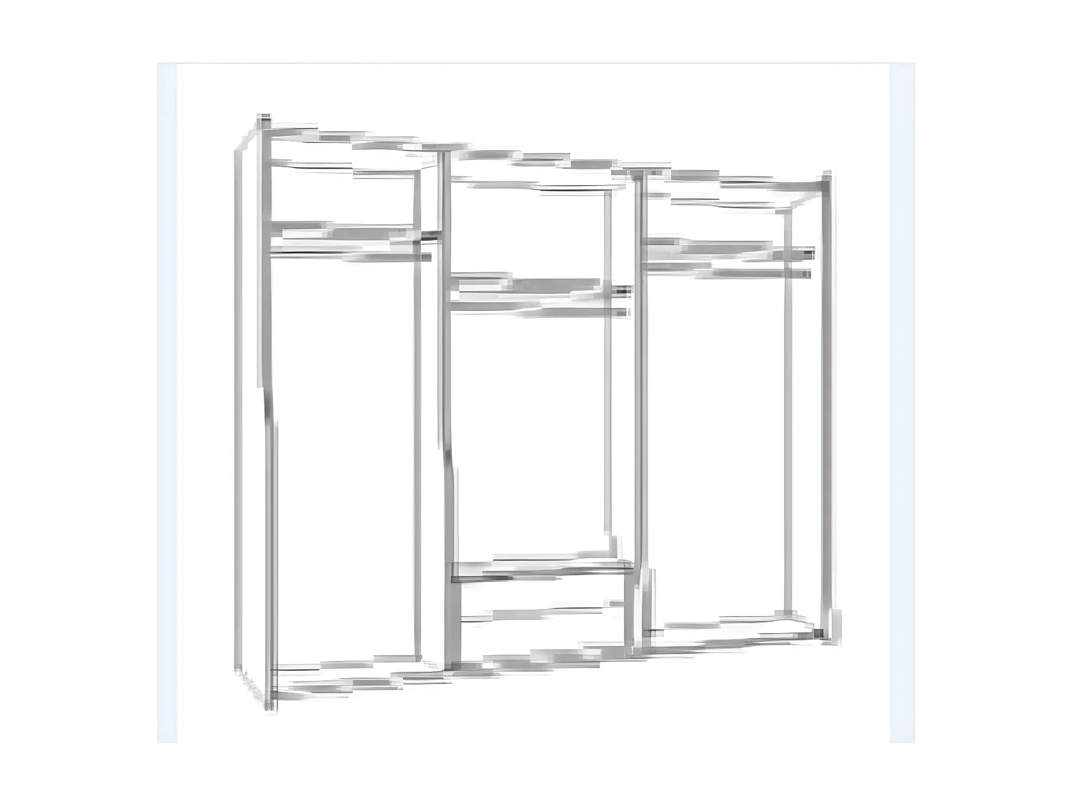 Armoire de chambre 4 portes battantes baroque bois brillant blanc Venize 190cm