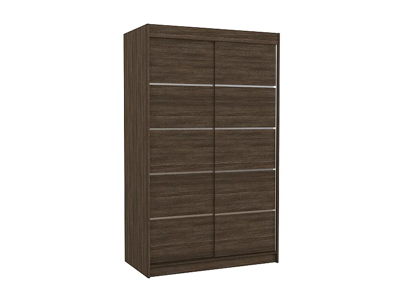 Petite armoire de chambre marron avec 2 portes coulissantes Benko 120cm
