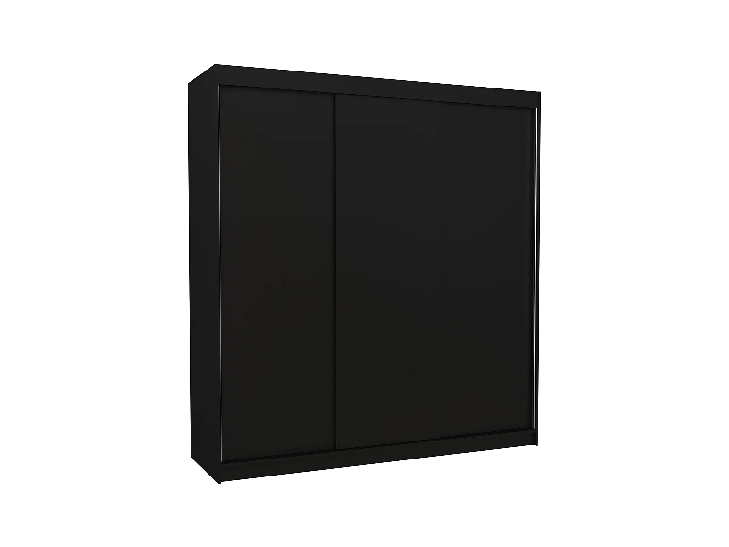 Armoire chambre adulte noir 2 portes coulissantes Kamia 200cm