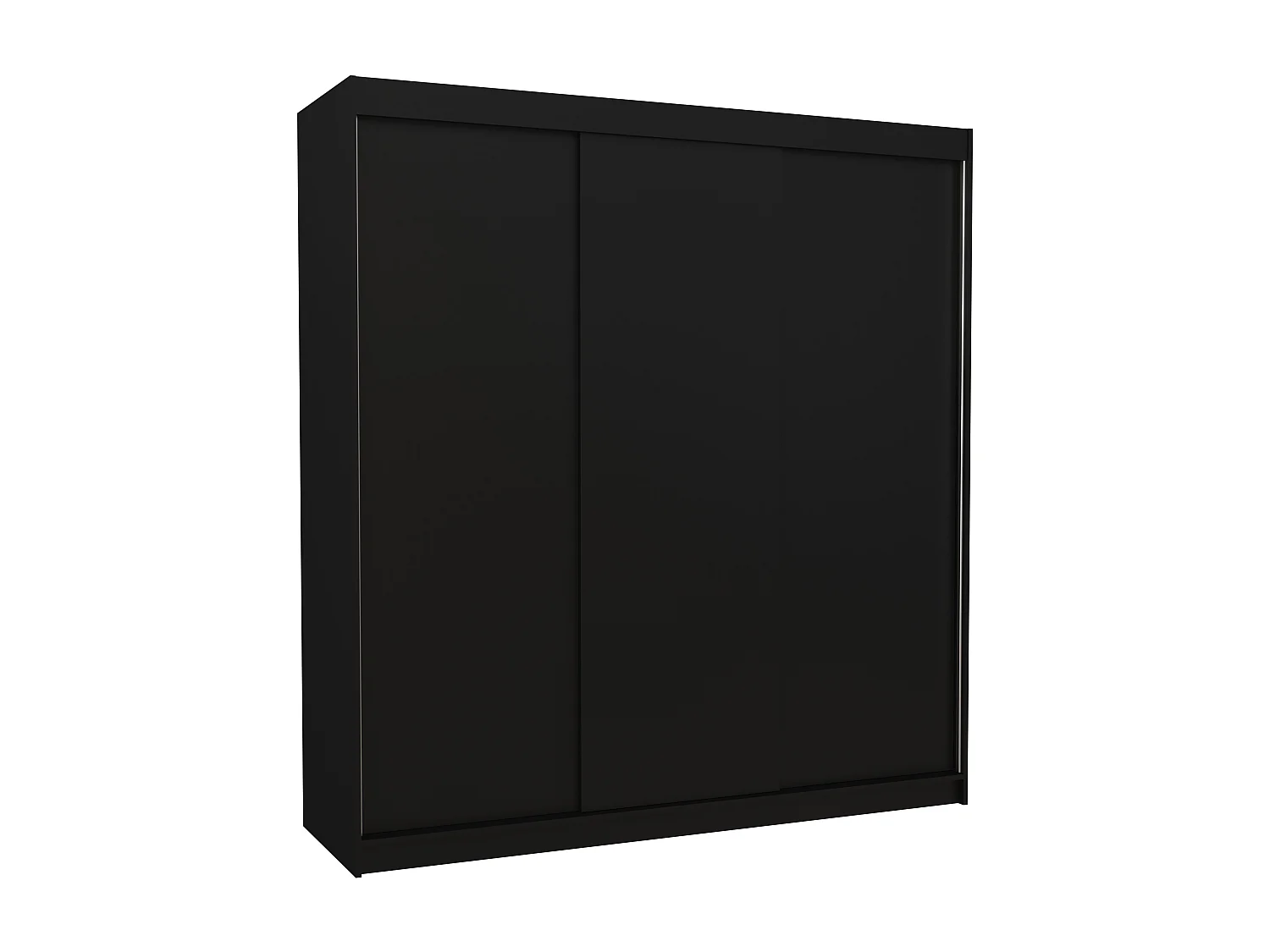 Armoire chambre adulte noir 2 portes coulissantes Kamia 200cm
