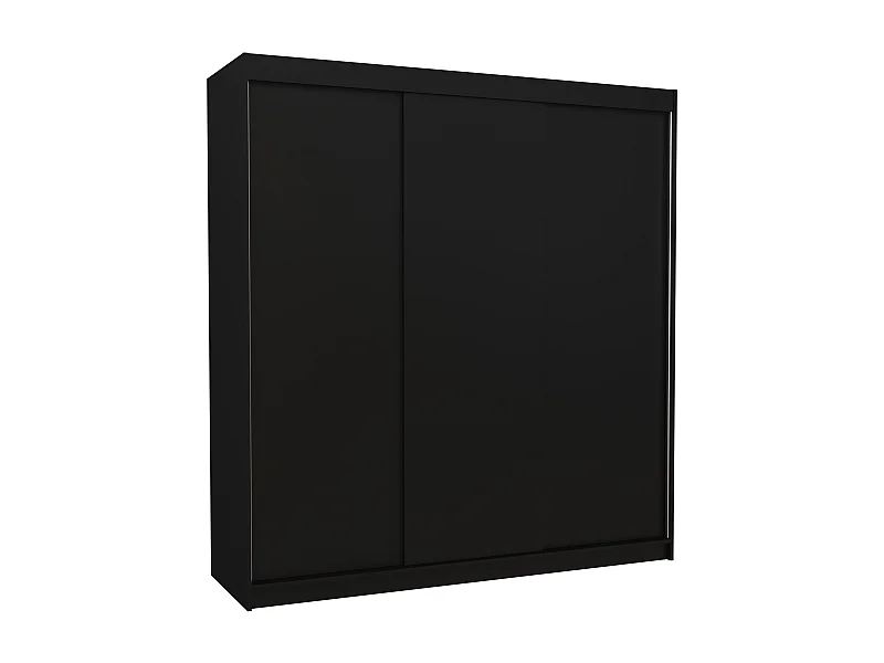 Armoire chambre adulte noir 2 portes coulissantes Kamia 200cm