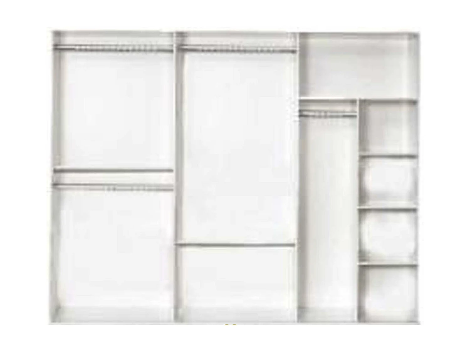 Grande armoire de chambre 6 portes battantes bois chêne grisé Nikoza 116cm