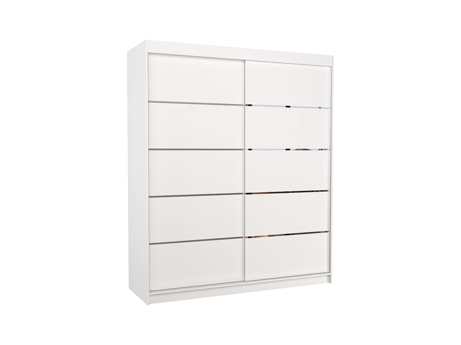 Armoire de chambre à coucher 2 portes coulissantes blanc et alu Pimka 180cm