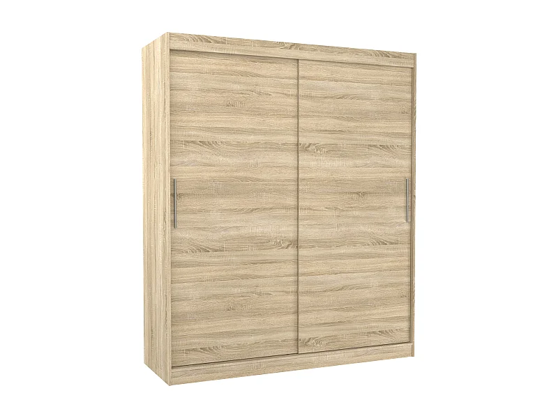 Armoire de chambre à coucher naturel 2 portes coulissantes Kelly 180cm