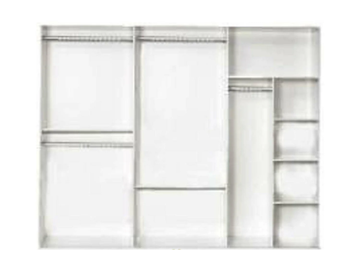 Grande armoire de chambre design 6 portes battantes bois blanc laqué et effet marbre Krystal 270cm